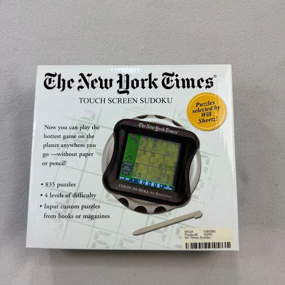 The New York Times Touch Screen Sudoku Handheld Game Excalibur Will Shortz 18206